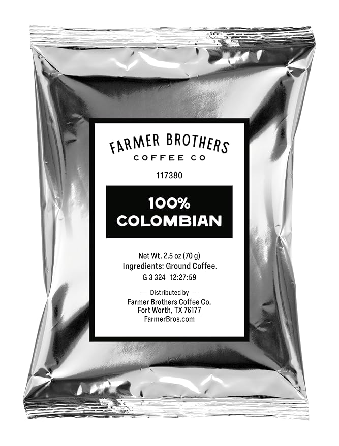 Farmer Brothers Coffee Ground Medium Roast All Colombian Coffee 2.5 Ounce Portion Packs (96 Count)