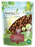 Food to Live Organic Dry Roasted Almonds 1.5 Pounds – Non-GMO Unsalted Vegan Keto Paleo Kosher Bulk High in Protein Dietary Fiber Vitamin E Copper Manganese Magnesium and Riboflavin.