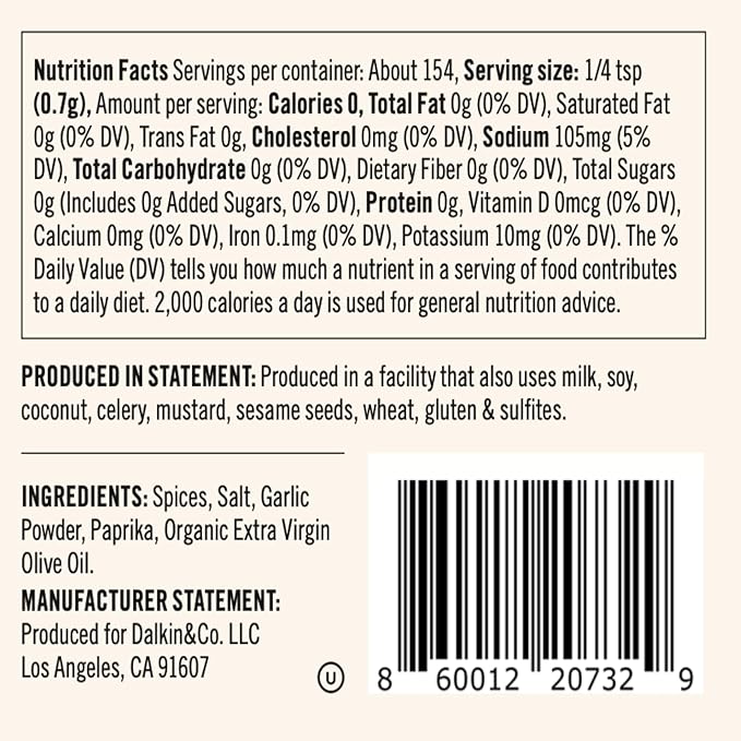 Dalkin &amp Co. Chimi Oregano Basil Garlic &amp Paprika Blend Chimichurri-Inspired Cooking Seasoning for Pantry &amp Kitchen Eco Friendly Reusable Jar Clean Flavor with No Fillers or Additive