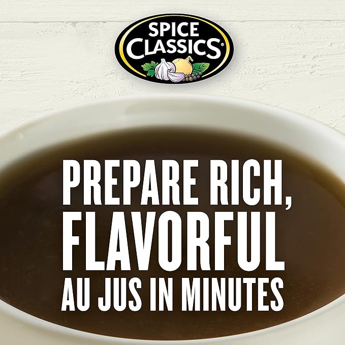 Spice Classics Au Jus Mix 6 lb - One 6 Pound Container of Au Jus Gravy Mix Best for Bulk Preparation Use to Heighten Flavor of Ribs French Dip Sandwiches Roast Beef and More