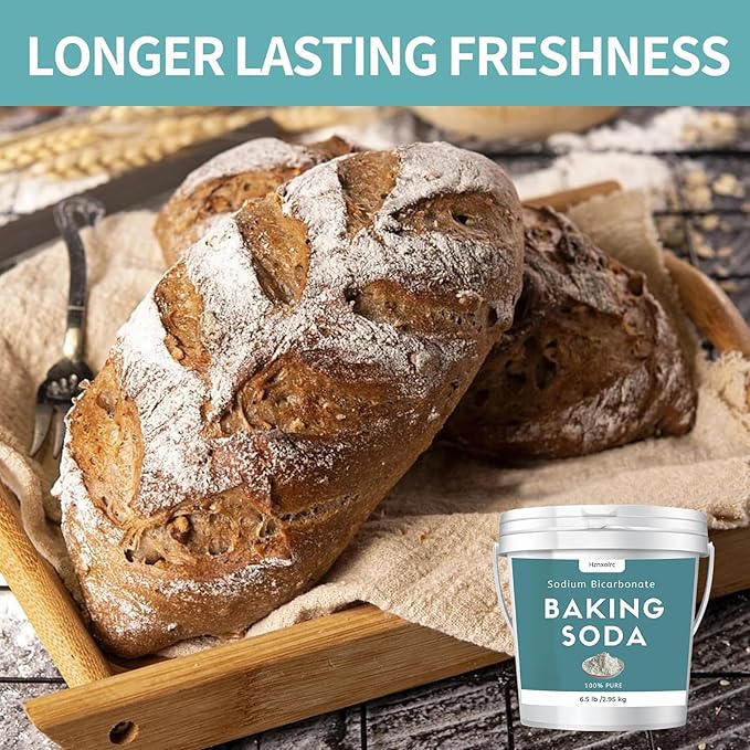6.5 lb Baking Soda Powder Bulk Premium Sodium Bicarbonate Powder 100% Pure Used for Bread Cookies and Other Baked Goods Also Can Clean and Deodorize