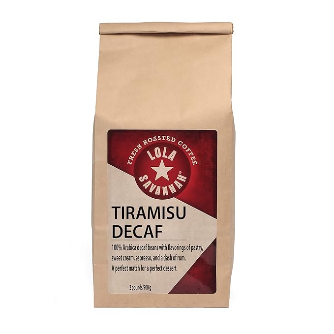 Lola Savannah Tiramisu Ground Coffee - Creamy Tiramisu Creates an Italian Celebration in Every Cup | Decaf | 2lb Bag