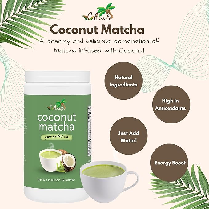 CAcafe Coconut Matcha and Collagen Coffee Variety (2-Pack)