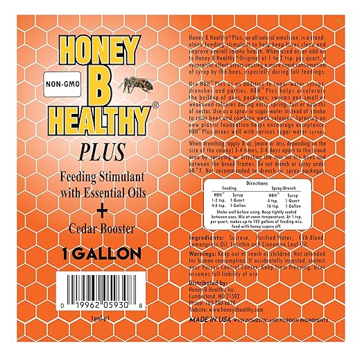 Honey B Healthy® Plus &amp Honey B Healthy® Original 1 Gallon Jug Bundle Immune System Feeding Stimulant with Essential Oils for Bee Health