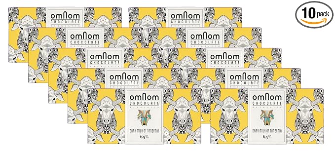 OmNom Milk of Tanzania | 65% Single Origin Tanzania Cacao | Icelandic Bean To Bar Chocolate by OMNOM CHOCOLATE REYKJAVIK | Case Pack | 10 x 60g Bar
