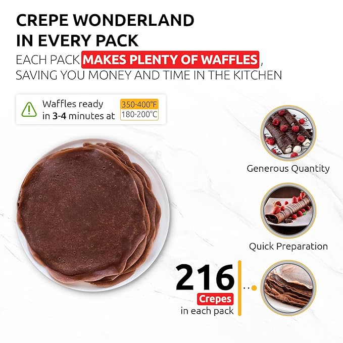 OldSoul Professional Crepe Mix | Chocolate Flavour | Dough Mix | 30 Lbs | 216 Crepes (30 Lbs Gluten Free &amp Vegan)