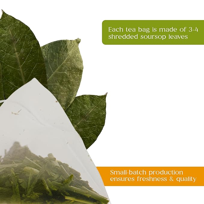 Organic Pharmacist Premium Soursop Tea Bags Graviola Leaf Tea Guanabana Teas Guyabano Herbal Tea Soursop Bitters Teas Shredded Ground Leaves 40 Count