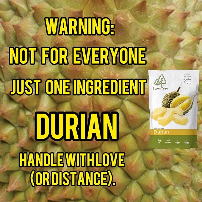 Premium Whole Freeze Dried Tropical Fruits 100% fruits natural 70g (2.5 oz) nothing else added. (1-pack Durian)
