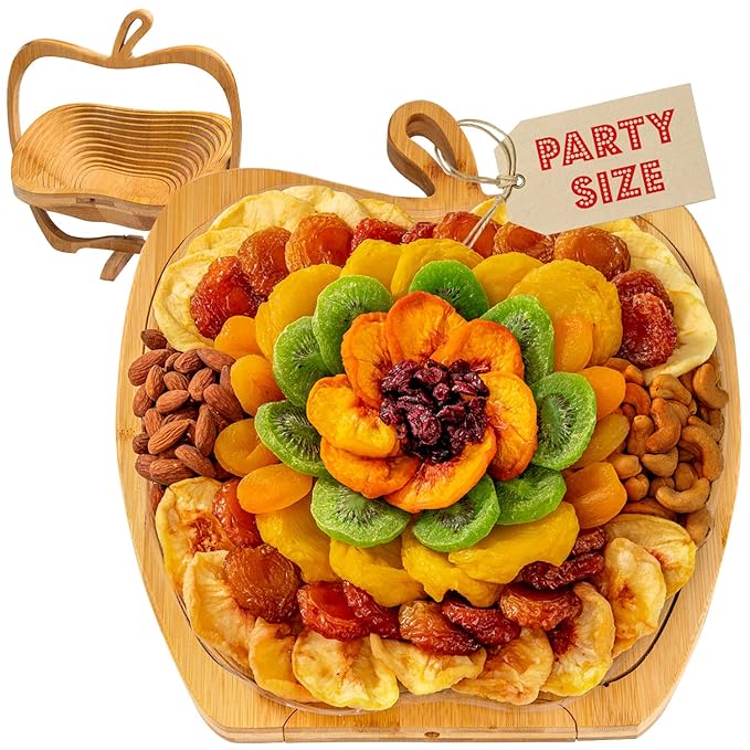 Dried Fruit and Nut Gift Basket Healthy Assorted Natural Snack Gift Tray Extra Large Variety Food Tray Party Platter- Easter Holiday Birthday Sympathy Office Men Woman Him Her Husband Wife