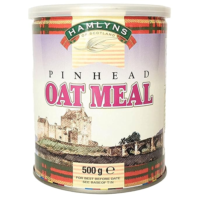 Hamlyns Scottish Steelcut Pinhead Oats 17.6 Ounce Tin (Pack of 6)
