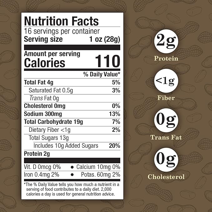 Virginia Diner Gourmet Natural Classic Peanut Brittle - XL Buttery Virginia Peanuts Non-GMO Preservative Free Gifts from Virginia Since 1929-16 Oz Can