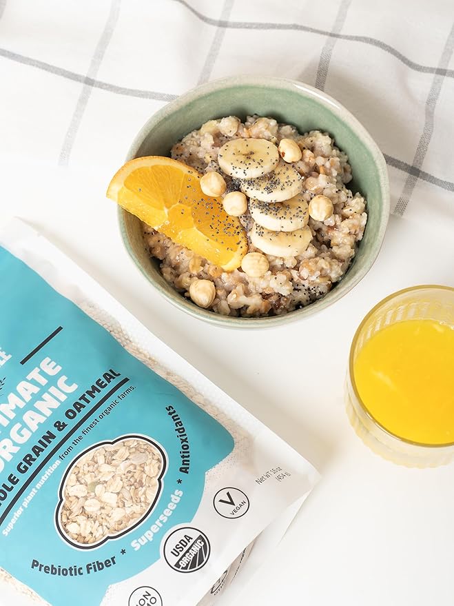 Farm to Table Foods Ultimate Organic Whole Grain &amp Oatmeal - High Fiber &amp Protein All Natural - 20 lb. Bag