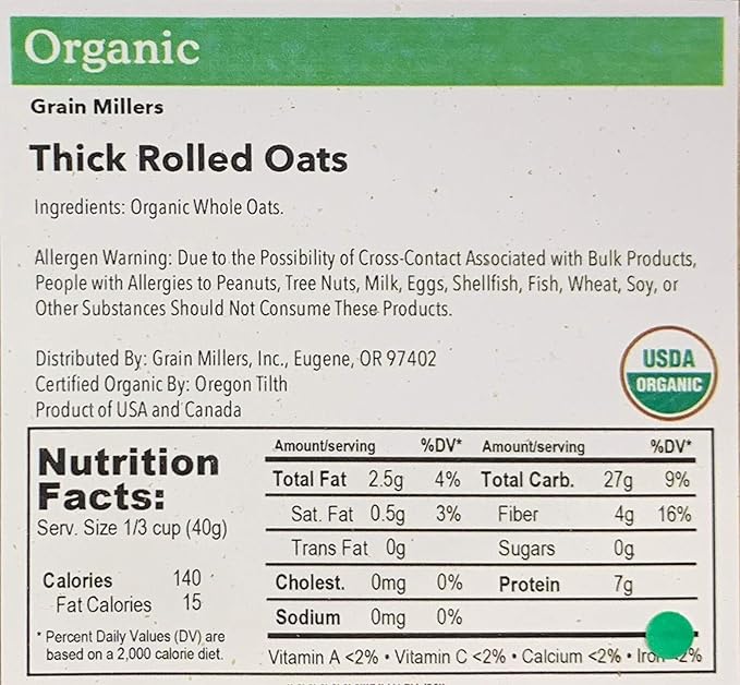 Grain Millers Oats Thick Rolled Organic