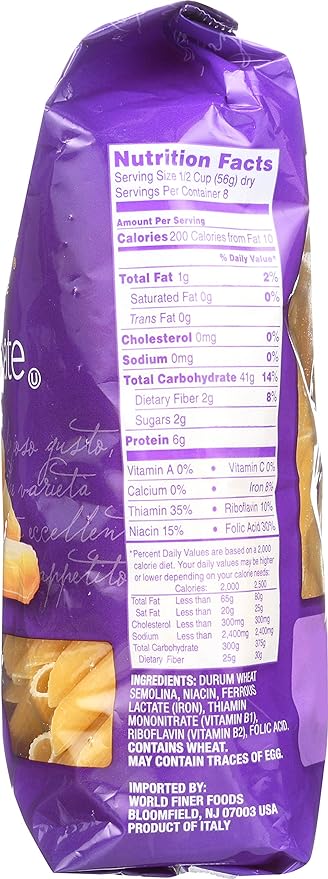 DaVinci Signature Penne Rigate 16 Ounce Resealable Bags (Pack of 12)
