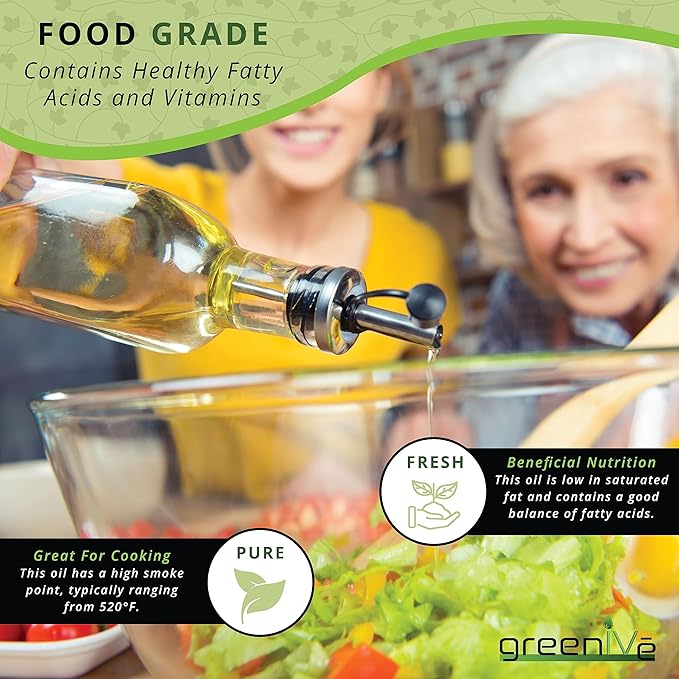 GreenIVe Avocado Oil Naturally Grown 100% Pure Natural without Additives Clean Cold Pressed Non-GMO Vegan: For Cooking Frying Baking and for Sauces Dressings Marinades Salads (32 Ounce)