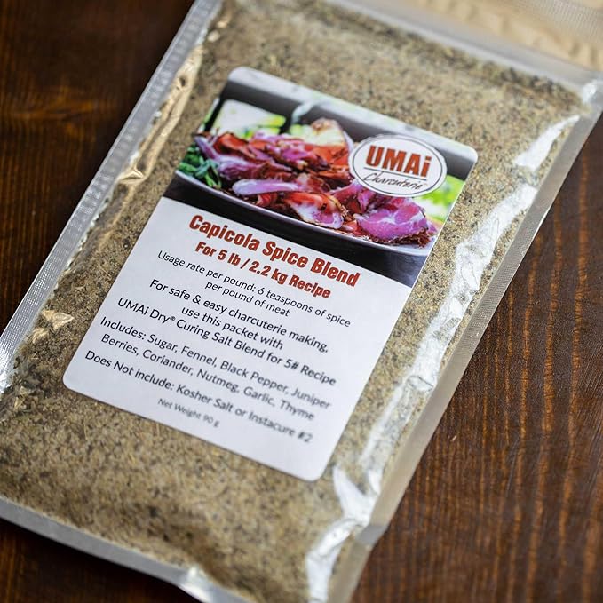UMAi Dry Large Charcuterie Kit Easy Bundle Pack of 3 8x18 in Dry Aging Bags for 5 lbs of Meat Capicola Spice Blend &amp Premixed Curing Salt Create Gourmet Charcuterie Boards in Refrigerator Over
