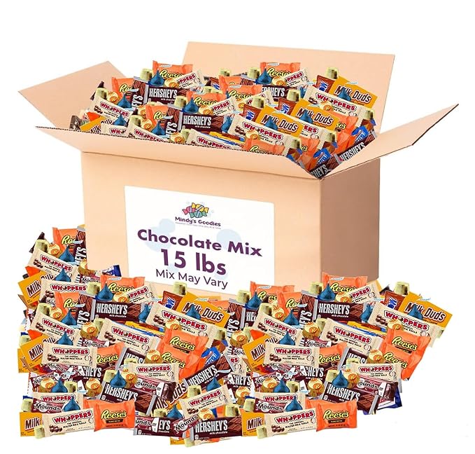 Chocolate Candy Variety Pack Holiday Bulk Chocolate Candy Individually Wrapped Perfect for Parties Office Treats and Holiday Celebrations (15 Pound)
