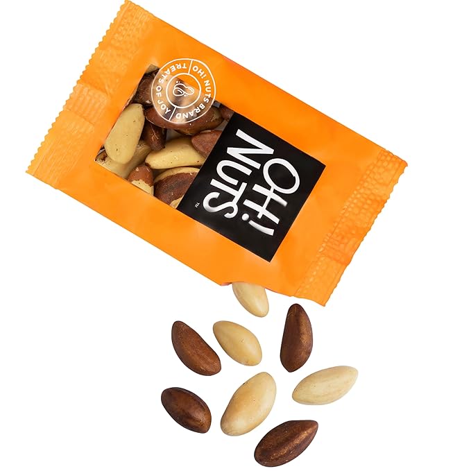 Oh! Nuts Brazil Nuts Raw Individual Nut Snacks for On-the-Go - 12 Convenient Nut Snacks for School - Bulk Nuts Variety - Individual Packs (1.5 oz Each)