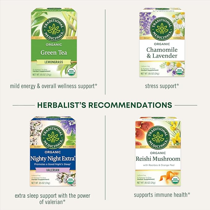 Traditional Medicinals Tea Organic Cup of Calm Calming &amp Relaxing with Chamomile Mint Kosher Non-GMO Caffeine-Free Compostable - 96 Tea Bags (6 Pack)