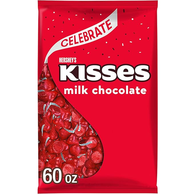 HERSHEY'S KISSES Milk Chocolate Candy Bulk Bag Great Holiday Candy and Stocking Stuffers 60 oz