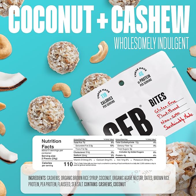 The GFB Variety Pack Protein Bites - Gluten Free Plant Based Non GMO Sustainably Made – Ridiculously Tasty Healthy Vegan Protein Energy Balls 4 oz (4 Count)