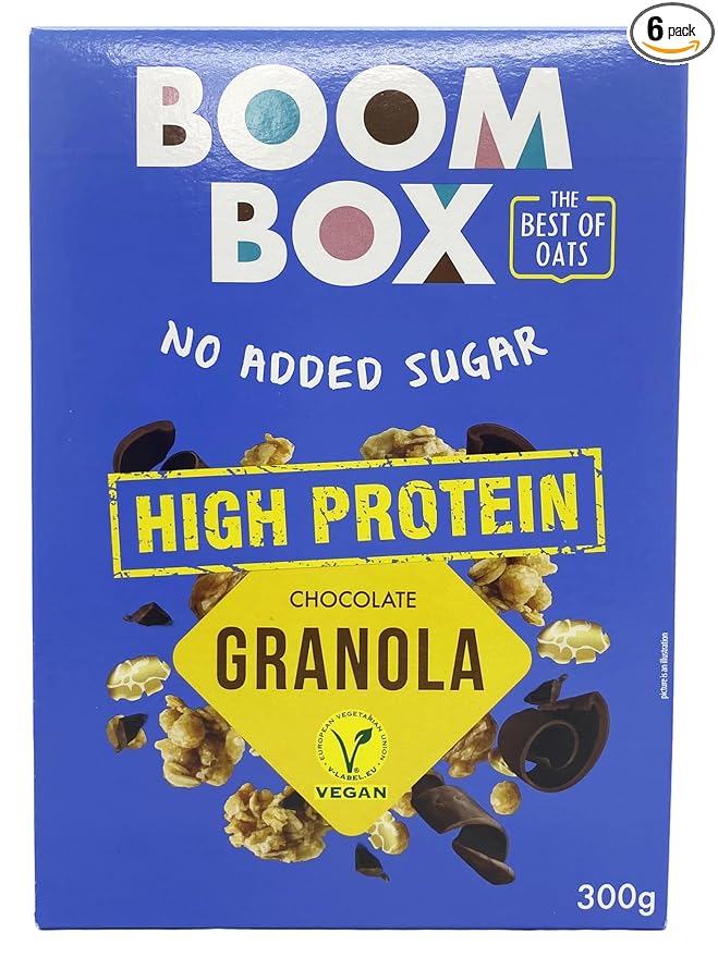BOOM BOX High Protein Chocolate Oat Granola - 300g Energizing and Indulgent Breakfast (300G Muesli - Chocolate)