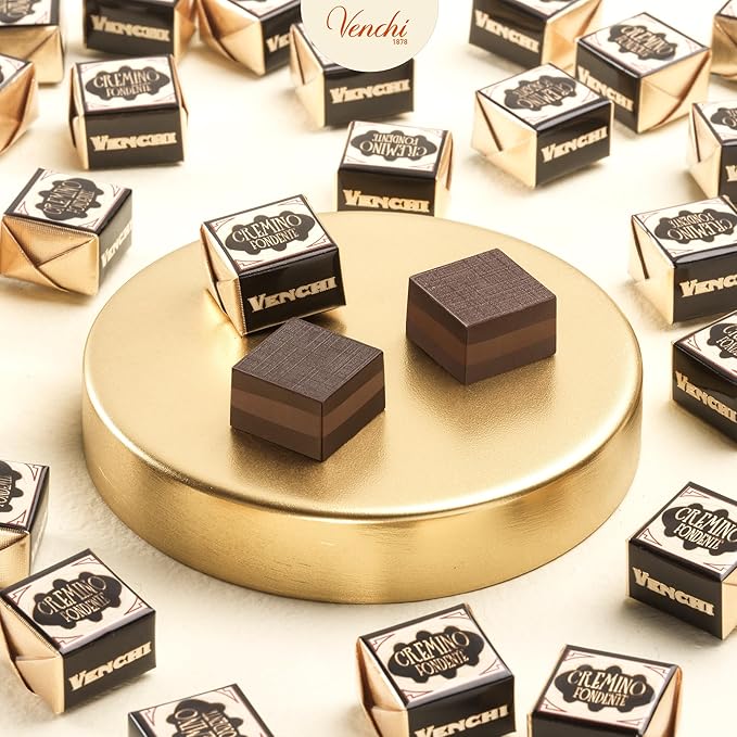 Venchi - Extra Dark Cremino Chocolates Extra Dark Chocolate and Gianduja Flavor Chocolate Candy Bulk Vegan Gluten Free 2.2 lb Bag