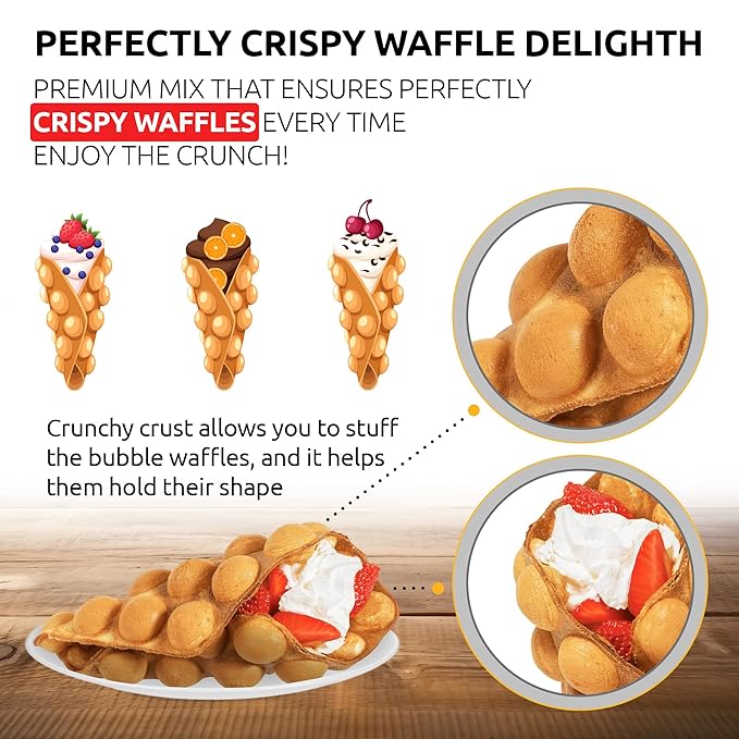 OldSoul Baking Mix | Dough Mix | Bubble Waffle Batter Mix | Original Flavor | GLUTEN FREE | 5 Lbs | 28 Big Waffles (5 Lbs Gluten Free)