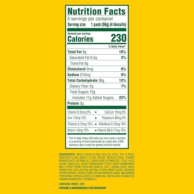 belVita Breakfast Bars Biscuits Cranberry Orange 30 Total Packs 6 Boxes (4 Biscuits Per Pack) (Pack of 2)