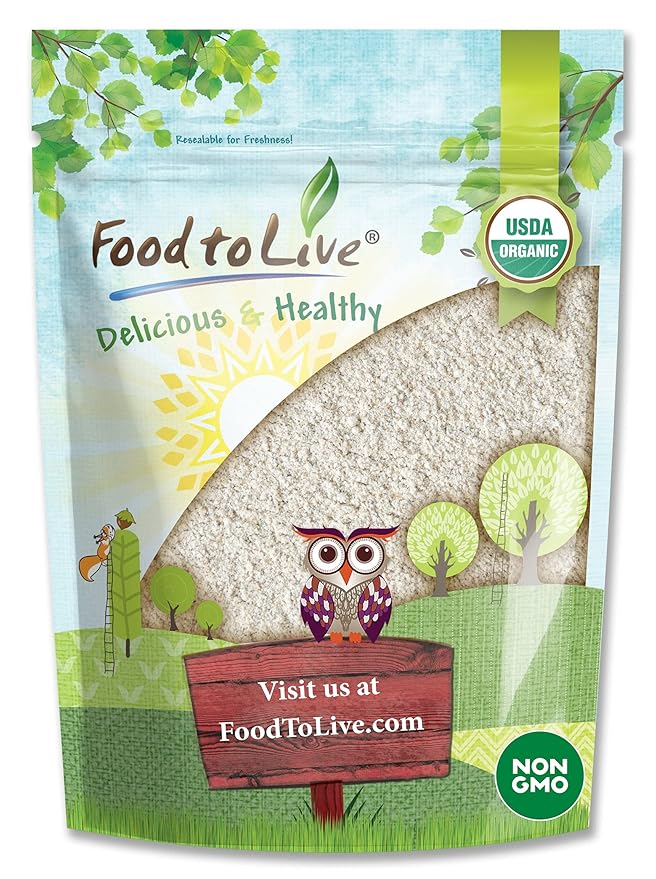 Food to Live Organic White Rye Flour 5 Pounds - Non-GMO Unbleached Light Medium Protein Vegan Kosher Finely Milled Berries Great for Baking Cookies Muffins Bread and Sourdough