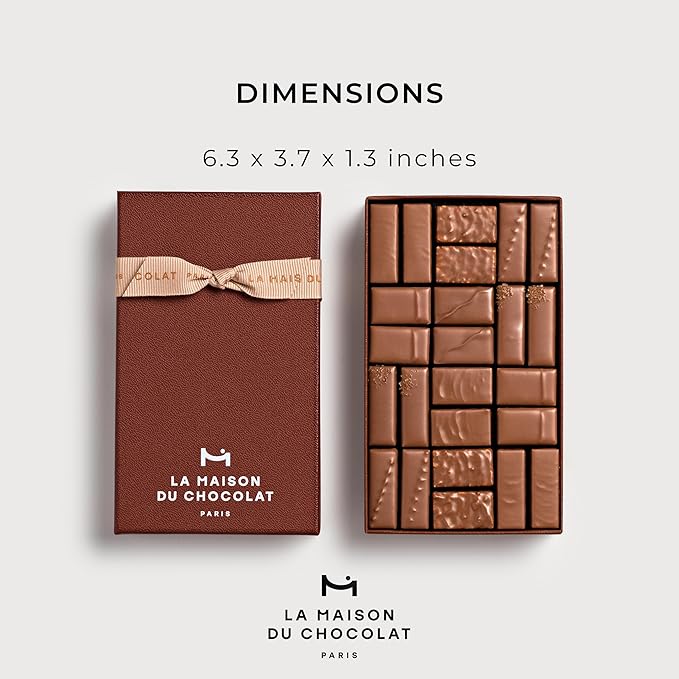 LA MAISON DU CHOCOLAT Coffret Maison Milk Gourmet Milk French Chocolate Gift Box (24 Pieces)