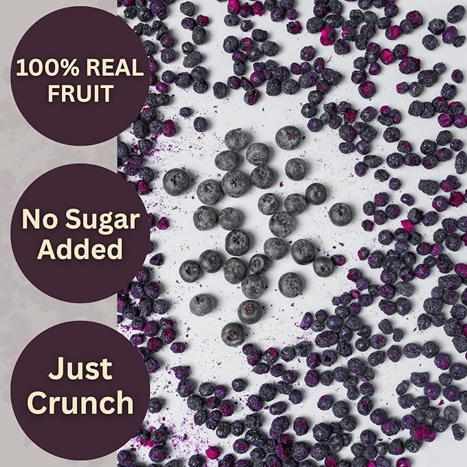 Wise Harvest Freeze-Dried Blueberries – Five 1oz Packs | Single Ingredient Snack | Real Fruit No Sugar Added Just Crunch | Healthy Vegan Gluten-Free Snack for Kids &amp Adults