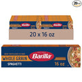 Barilla Whole Grain Spaghetti Pasta 16 oz. Box (Pack of 20) - Non-GMO Made With 100% Whole Grain Durum Wheat - Great Source of Fiber