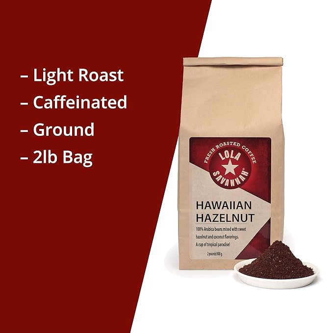 Lola Savannah Hawaiian Hazelnut Ground Decaf Coffee 2lb
