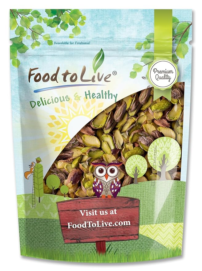 Food to Live - Dry Roasted Pistachio Halves and Pieces 1 Pound - No Shell Keto and Paleo Friendly Snack Great for Salads Cooking Baking