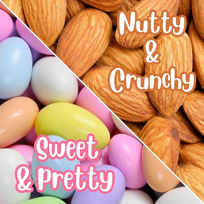 Assorted Jordan Almonds Pastel Colors by Its Delish 3.5 lbs Jumbo Container | Easter Candy Sweet Hard Sugared Almond Nut - Wedding Favors Bridal Baby Showers Party Confetti Candies - Vegan Kosher