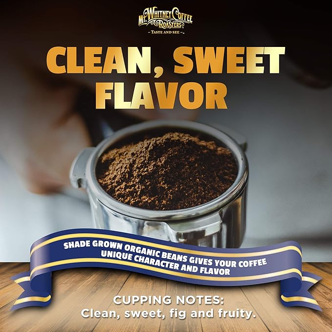Mt. Whitney Premium Organic Spring Water Colombian Medium Dark Raost Low Acid Decaf Coffee (Ground 2 Lb)