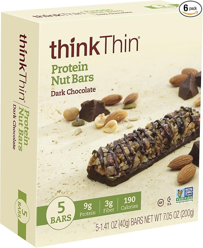 thinkThin Protein Nut Bars Dark Chocolate (1.41 oz Bar 30 Count)