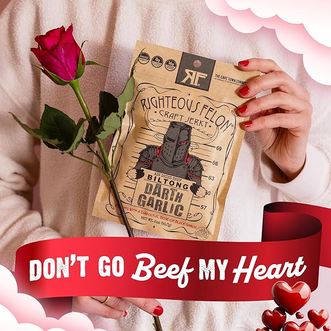Righteous Felon Biltong Beef Jerky | South African Biltong Snack Packs for Adults | High Protein Keto-Friendly Low Sugar | Made with Premium Meats | Beef Jerky Gifts for Men | Nelson Mandilla 3 Pack