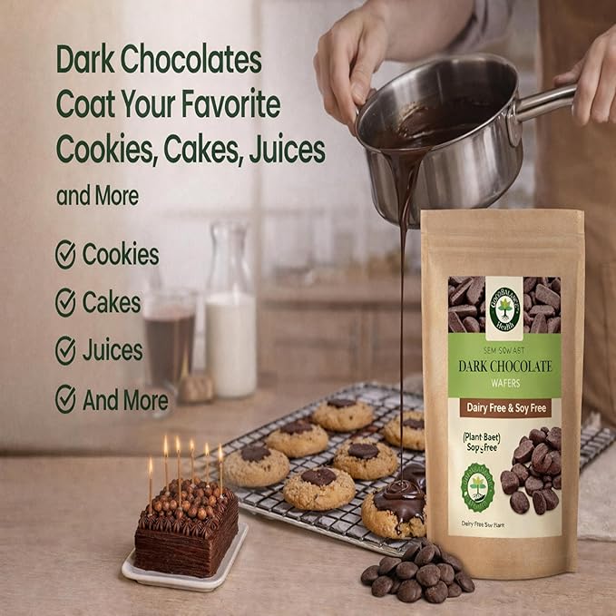 Good Balance Health Dark Chocolate Wafers Semi Sweet Dairy Free Soy Free Melting Chocolate for Deserts Baking Fondue Dipping Decorations 1 Resealable Bag 24oz total