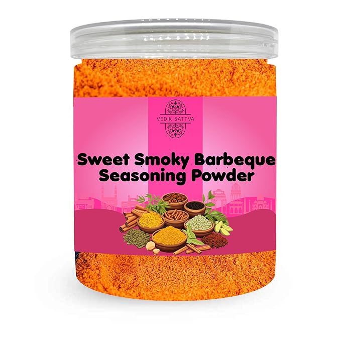 VEDIK SATTVA All Natural Sweet Smoky Barbeque Seasoning Powder Bbq 3.52 OZ / 100 GM | Set Of 1 Box