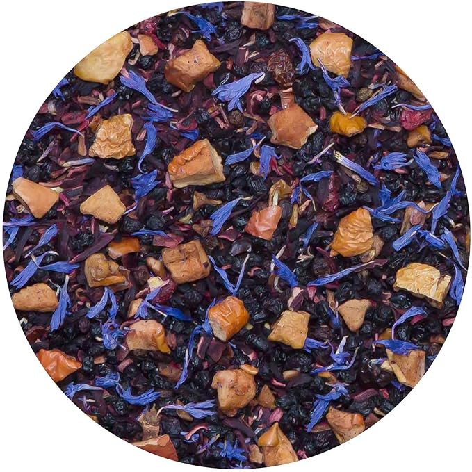 Tiesta Tea Blueberry Wild Child Loose Leaf Blueberry Hibiscus Herbal Tea Premium Non-Caffeinated Blend Make Hot or Iced Brews Up to 200 Cups 16 Ounce Resealable Bulk Pouch