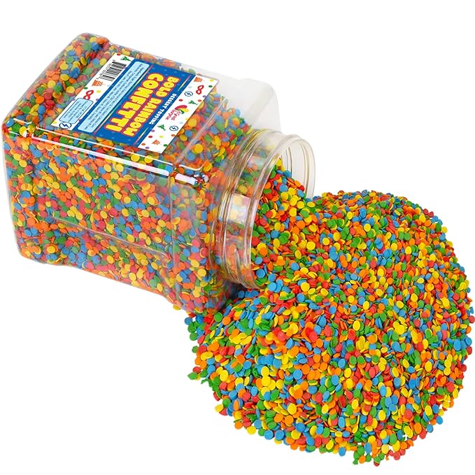 Rainbow Confetti Sprinkles - 1.7 LB Bulk - Birthday Confetti - Carnival Sprinkles - Primary Colored Sprinkles - Edible Confetti - Confetti Toppings