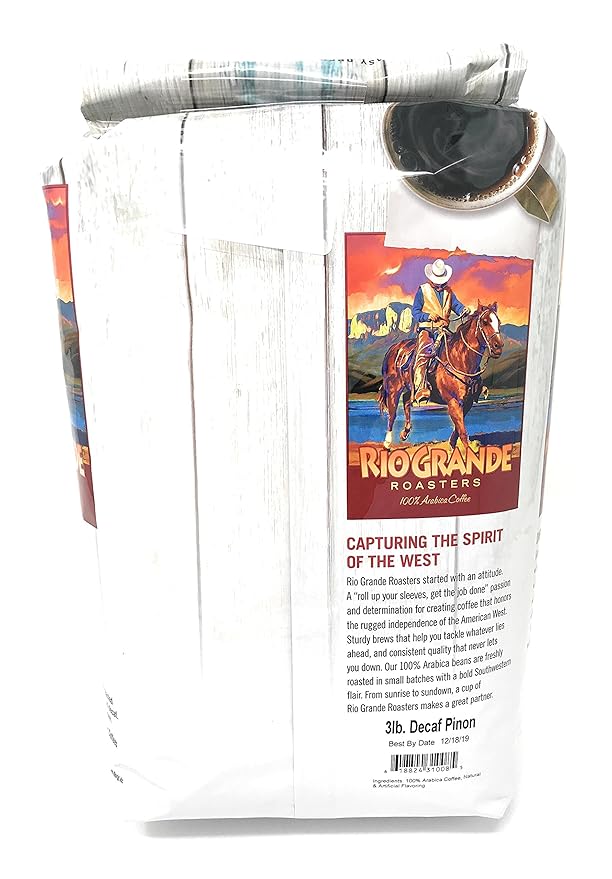 Rio Grande Roasters Decaf Pinon Whole Bean Coffee 3 Pound Bag