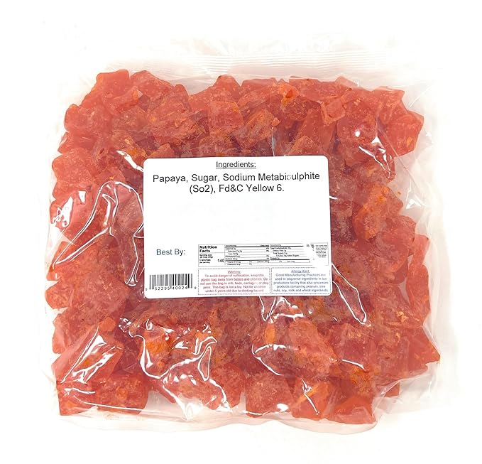 Papaya Chunks (Dried) ~ 2 Pound Bag
