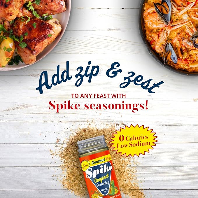 Spike Original All-Purpose Seasoning Salt Herb Veggie &amp Spice Blend 6-Pack – MSG-Free Seasonings &amp Spices 3 Oz Ea