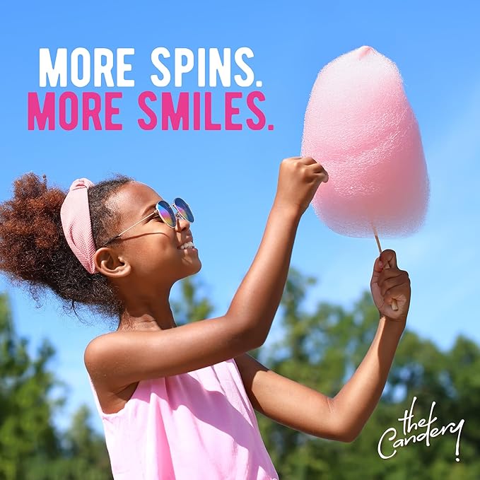 The Candery Cotton Candy Floss Sugar 32oz (2-Pack) Includes | Raspberry Blue and Strawberry | Plastic Reusable Jars | Easy Pour Spout or Scoop | 2 LBS Jars