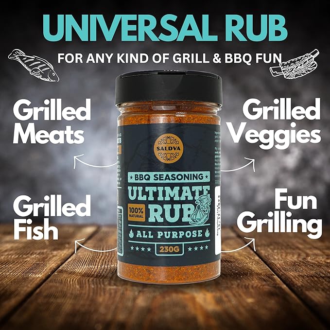 Classic Selection of 3 Premium BBQ Rubs - Angel's Wings + Smoky Pig + Ultimate Rub - 100% Natural Large Jars