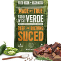Made by True Beef Sliced Bites Southwest Verde (8 Ounce Pack of 1) - All Natural Zero-Sugar True Jerky Biltong - High Protein Keto Paleo &amp Whole 30 Diet - Sugar-Free Gluten-Free Carb-Free