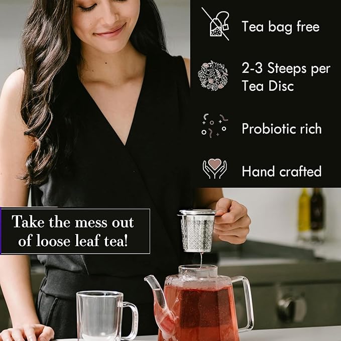 iLOLA Loose Leaf Tea Discs Honey No. 01 | Oprah’s Favorite Things 2022 | Functional Tea w/Ginger Turmeric Orange &amp Other Herbs | Caffeine Free| No Tea Bag Needed | 14 Individual Discs